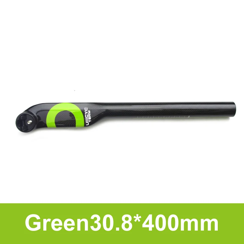 Green 30.8X400mm Ullicyc горный велосипед или шоссейный велосипед Полный карбоновый держатель стойка сиденья велосипеда Запчасти 27,2/30,8/31,6*350/400 мм 5 градусов - Цвет: Green 30.8X400mm