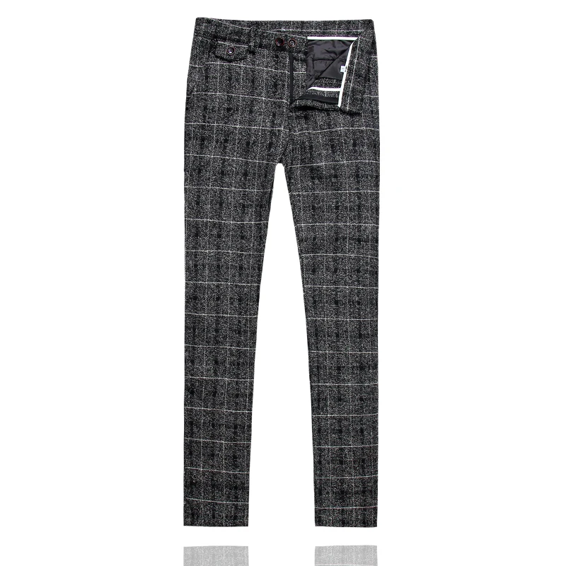 

Mens Plaid Suit Pants Slim Design Men Dress Pant 2019 New Fashion Black Men Trousers Asia Size S M L XL XXL XXXL 4XL 5XL