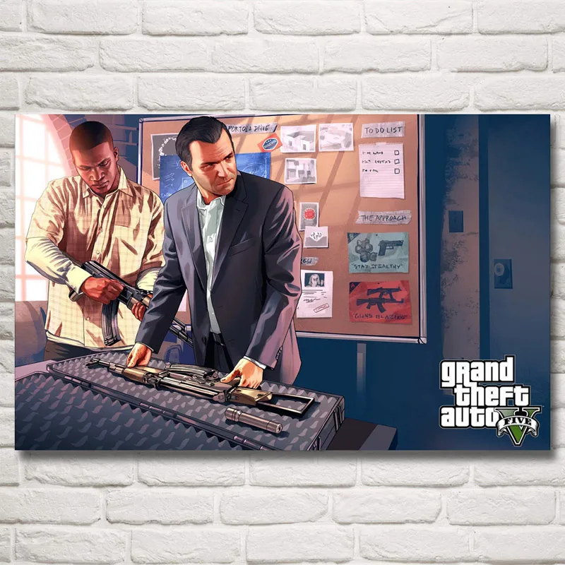 FOOCAME Grand Theft Auto V GTA 5 игровые плакаты и принты художественные шелковые картины, настенные декорации украшения спальни Картина гостиной