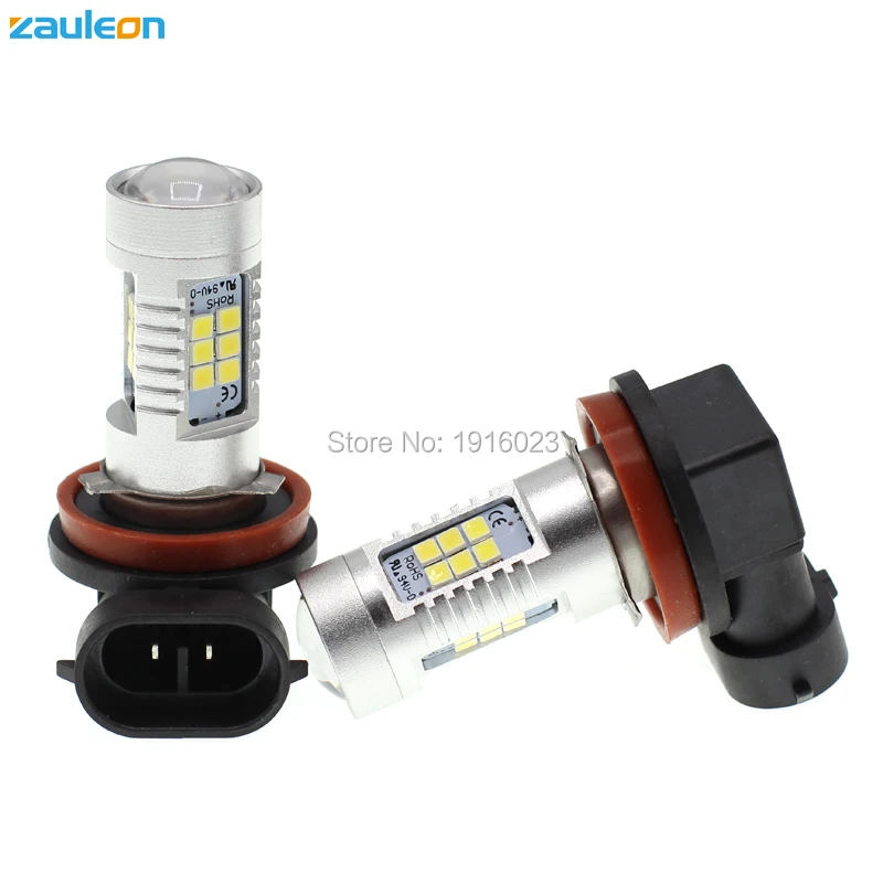 Zauleon 2 шт. H11 H8 H9 светодиодный противотуманный свет высокой Мощность 21SMD 2835 Светодиодный лампы дневного света Противотуманные фары DRL фар дальнего света авто-Стайлинг