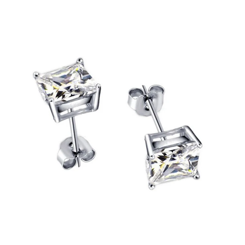 1 пара женские квадратные серьги гвоздики с кристаллами|earrings fashion|fashion earringsearrings