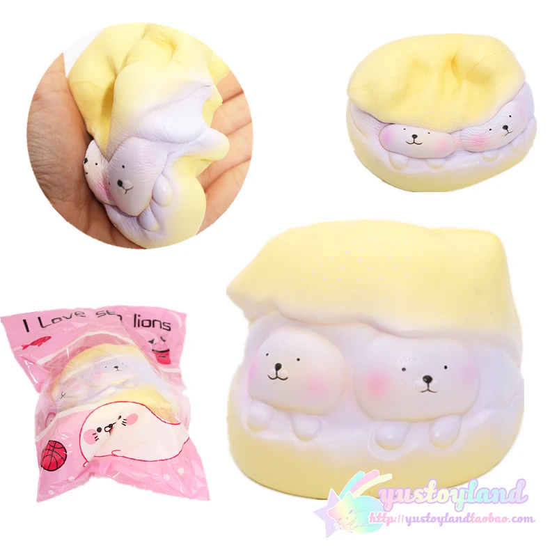 Jumbo Kawaii морские львы печать медведь Puff мягкими замедлить рост бретели для нижнего