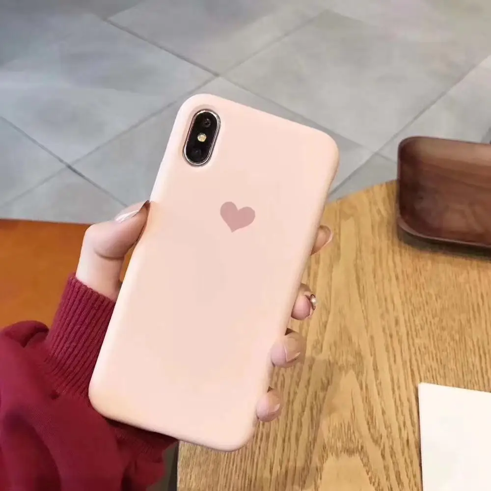 Жидкий силиконовый чехол с логотипом Love для iPhone XS Max XR XS X 7 8 6S Plus Внутренний чехол из микрофибры для iPhone 11 Pro Max 11 Pro 11 - Цвет: Pink