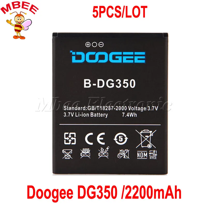 5 шт./лот оригинальный аккумулятор Doogee DG350 Bateria Batterij Аккумулятор AKKU B 2200 мАч|doogee dg350