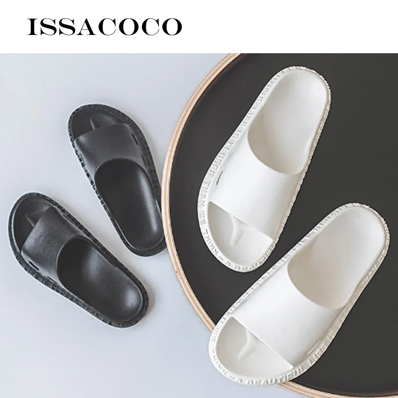 ISSACOCO/мужские шлепанцы; сезон лето; однотонные мужские повседневные Нескользящие пляжные шлепанцы из прозрачного пластика; мужская домашняя обувь; домашние тапочки