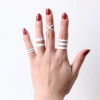 4 pcsset multi layer hollow overlaped special designed white midi rings for women