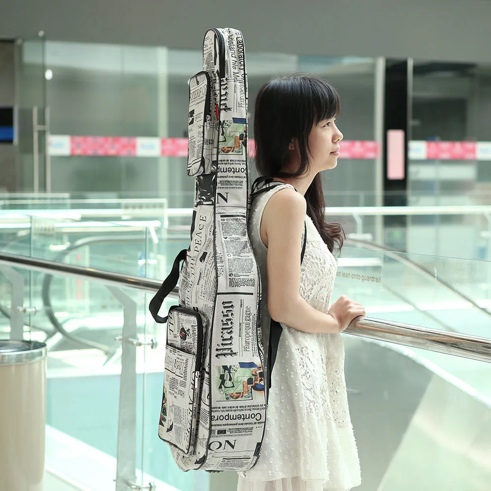 600D ткань Оксфорд стиль двойные Прошитые мягкие ремни Gig Bag гитара переноска чехол