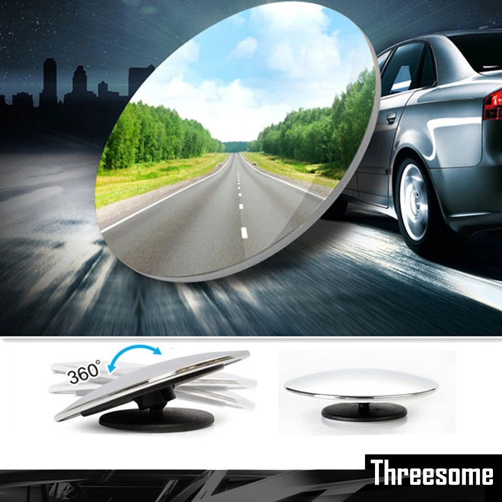 

2Pcs Car Mirror 360 Degree Wide Angle Convex Blind Spot Mirror Parking Auto Motorcycle Rear View Adjustable Mirror Accessories