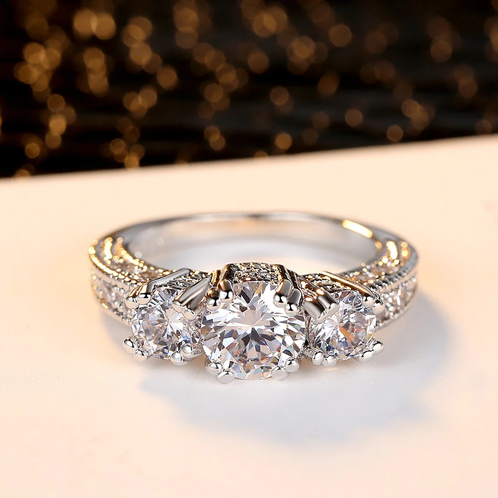 Fashion jewelry ring Four claws of zircon snow accessories Valentine's day gifts. | Rings