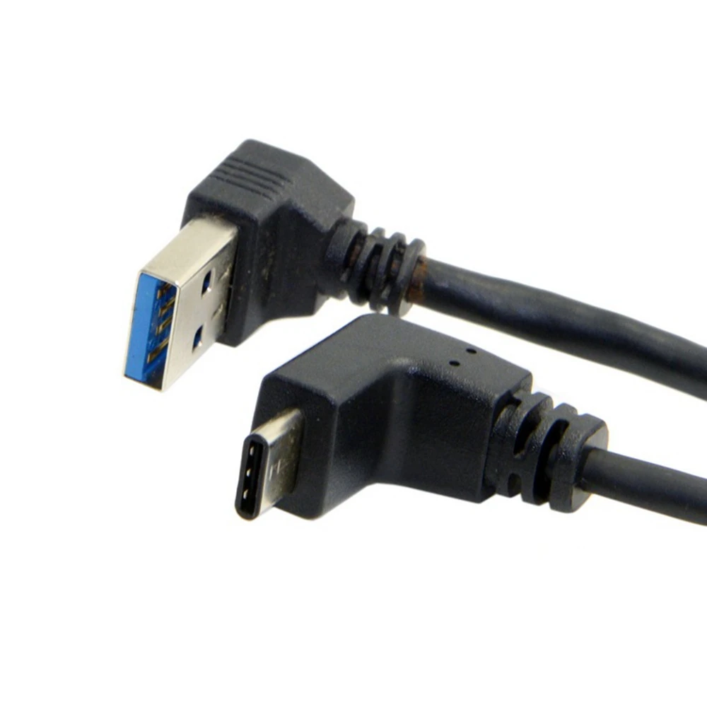 USB 3.1 USB-C Type-c Up & Down Angled to 3.0 A Male 90 Degree Data Cable for Macbook Tablet Phone 100cm | Электроника