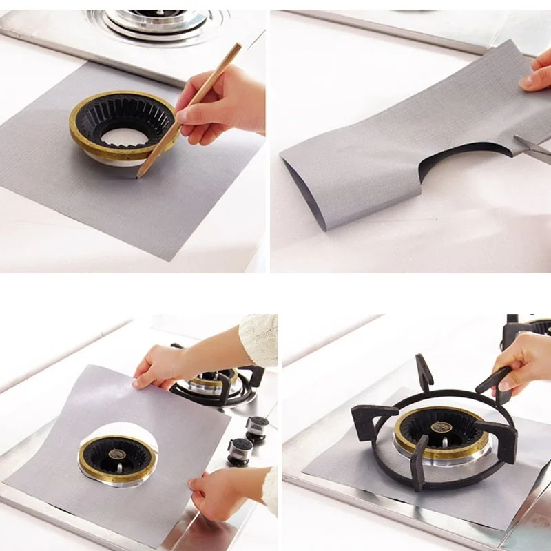 1Pc Glass Fiber Gas Stove Protectors Reusable Burner Cover Liner Mat Pad Home Kitchen Tools Fit Almost Stoves | Дом и сад