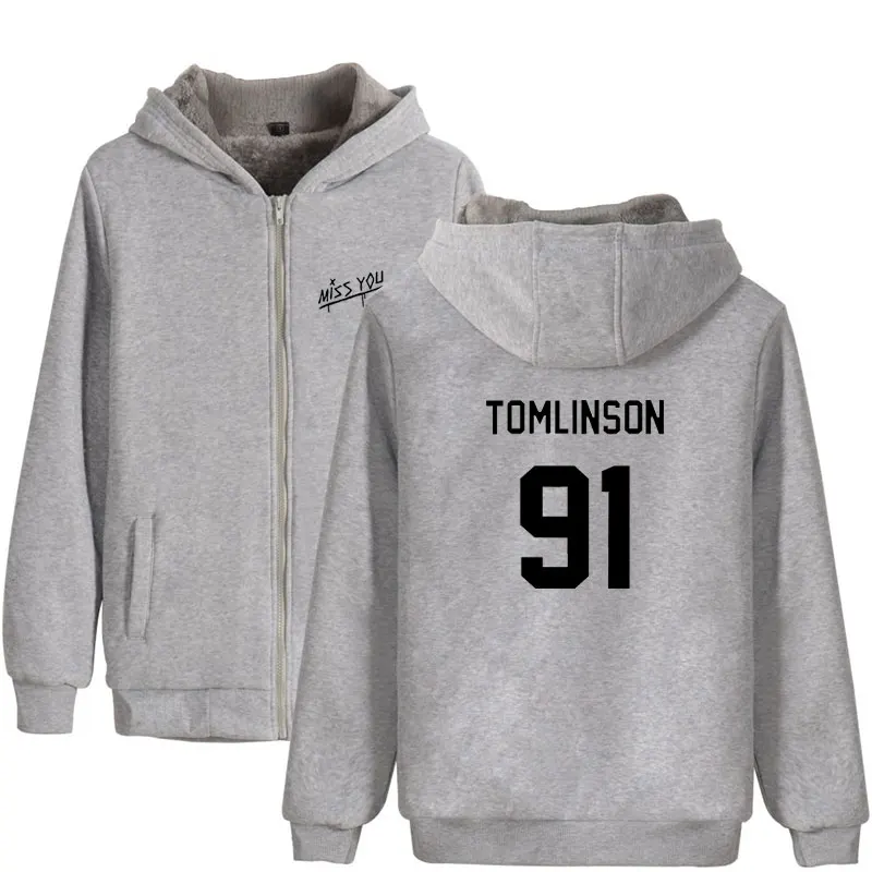 One Direction Луи Томлинсон зимняя толстовка флисовая теплая куртка утепленное пальто Miss You Толстовка с принтом одежда унисекс