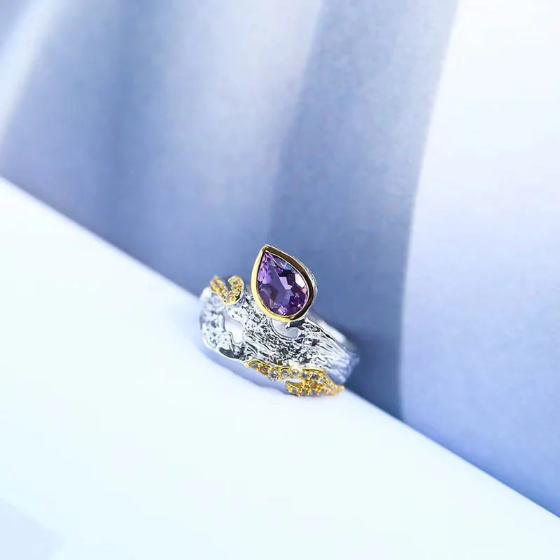 CSJ Classic Original Design Amethyst Rings 925 Sterling Silver for Women Party Wedding Engagement Gift Fine Jewelry | Украшения и