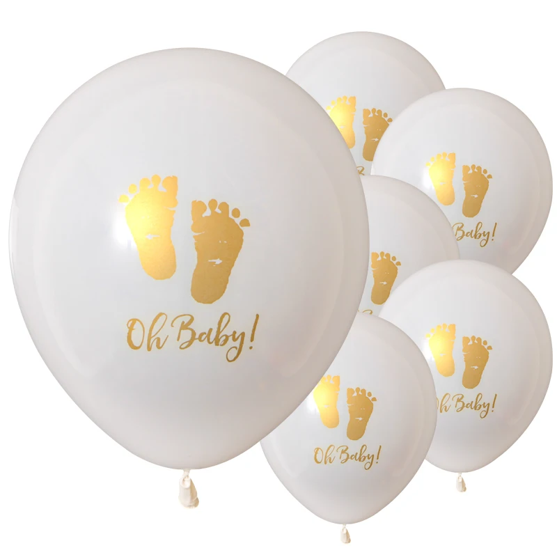 Kuchang 1 комплект Oh Baby латексные шарики с принтом золотистые Детские ступни для