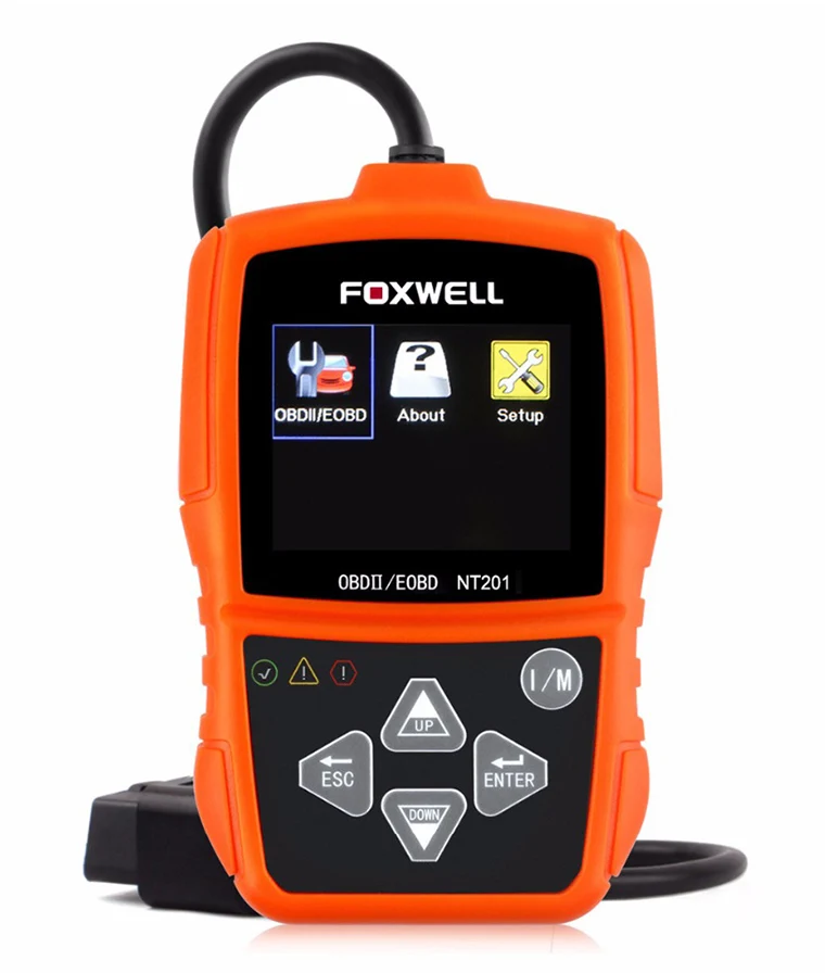 Foxwell NT201 EOBD OBD2 Автомобильный сканер, автомобильный светильник, считыватель кодов неисправностей I/M, устройство для диагностики