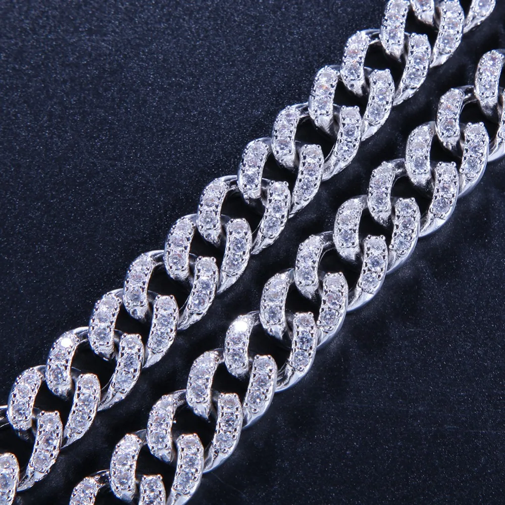 Хип хоп AAA кубическая цепь из циркония короткие ожерелья Золото Серебро Bling Iced Out CZ камень звено цепи браслеты для мужчин ювелирные изделия