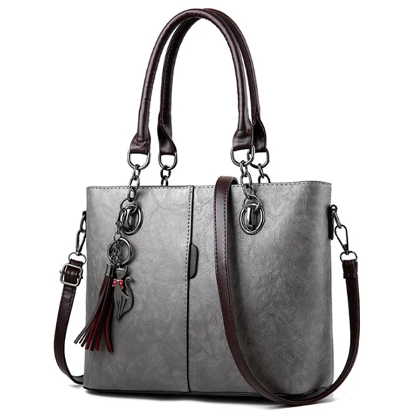 HJPHOEBAG, Модные женские Сумки из искусственной кожи, женские сумки-мессенджеры, сумки с кисточками, дизайнерские сумки через плечо YC208 - Цвет: Gray