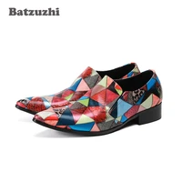 batzuzhi top fashion genuine leather mens dress shoes mixed colors business male shoes men oxfords flats for mens wedding party