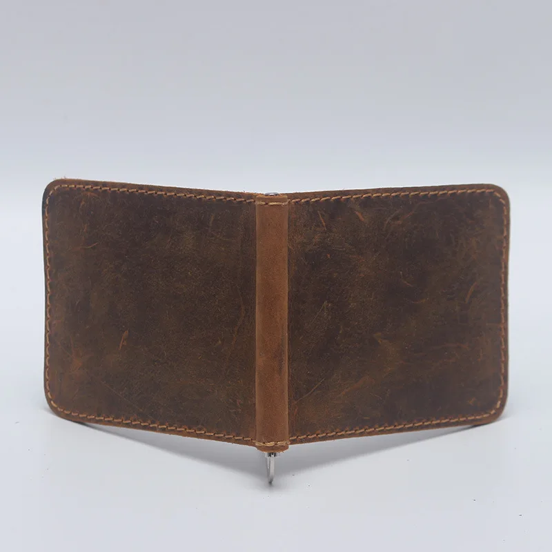 Высококачественные Зажимы для денег из натуральной кожи первого слоя мужчин