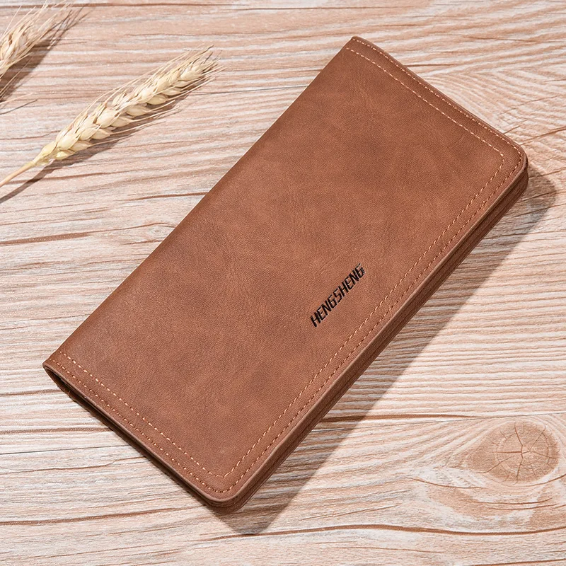 

New High Quality Men Wallets Vintage PU Nubuck Skin long Purse Retro Men's card holder business clutch wallet For Man