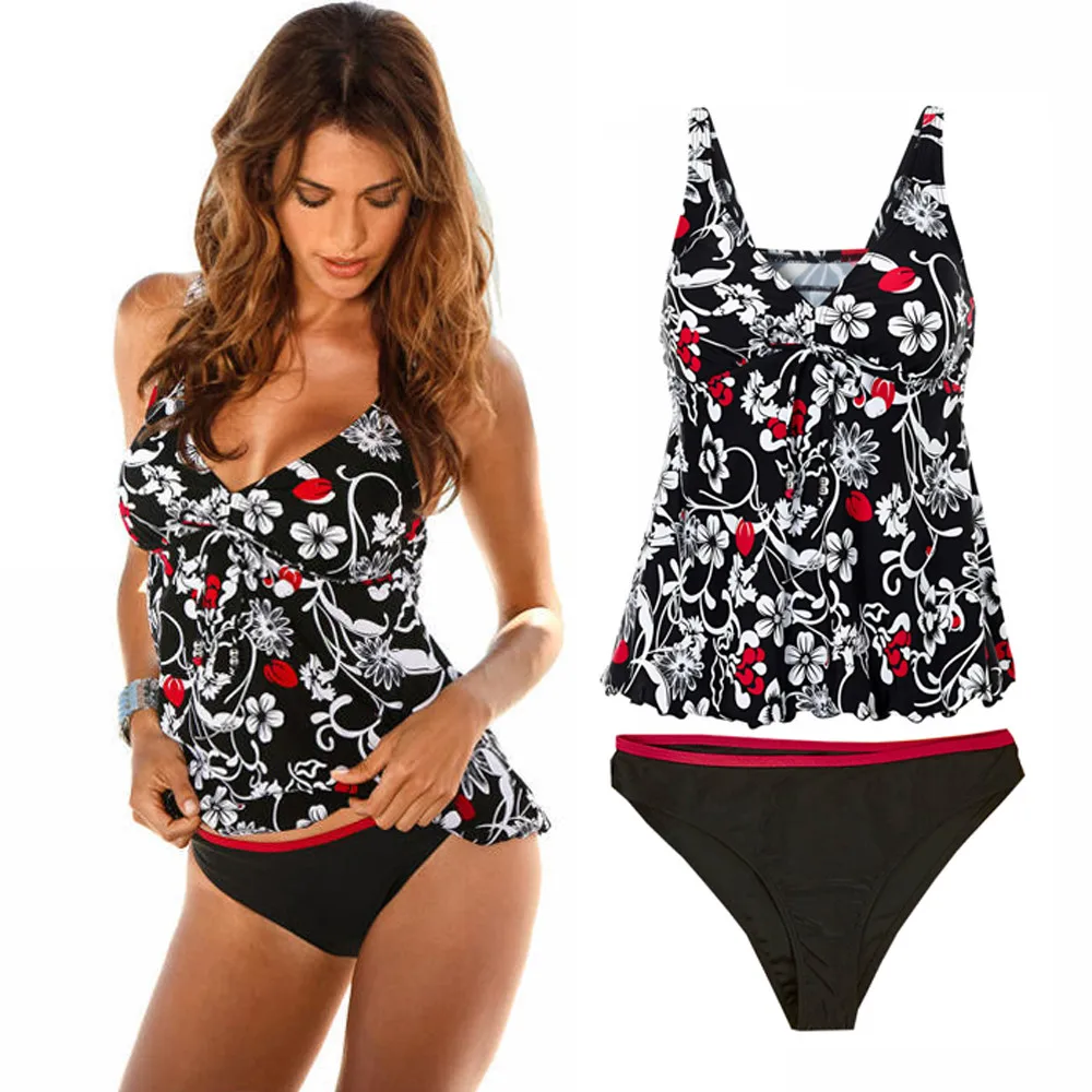 Женский купальник Бразильский бикини пуш ап женский с цветочным принтом