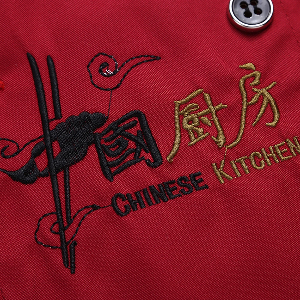 3 вида цветов китайский ресторан вышивка шеф-повара Униформа с короткими