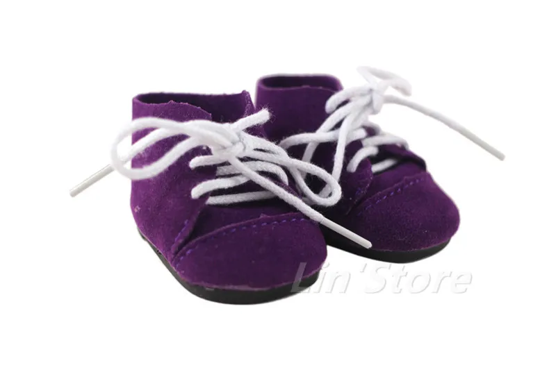 Purple 2 Модные кукольные аксессуары, много стильных кукольных туфель, коньки для 18 дюймов, американская кукла A03 - Цвет: Purple 2