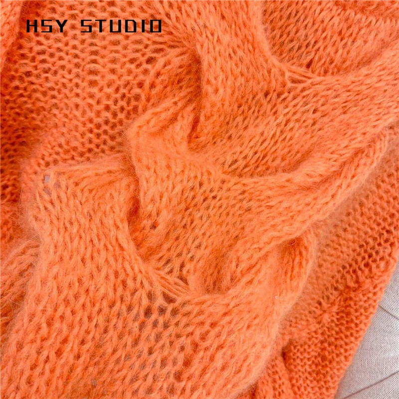 【HSY студио】 2019 осенний Новый тренд женский свитер большого размера ручной вязки