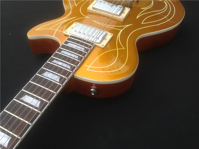 The wholesales gold color electric guitar with 6 strings and rosewood fingerboard for performance | Спорт и развлечения
