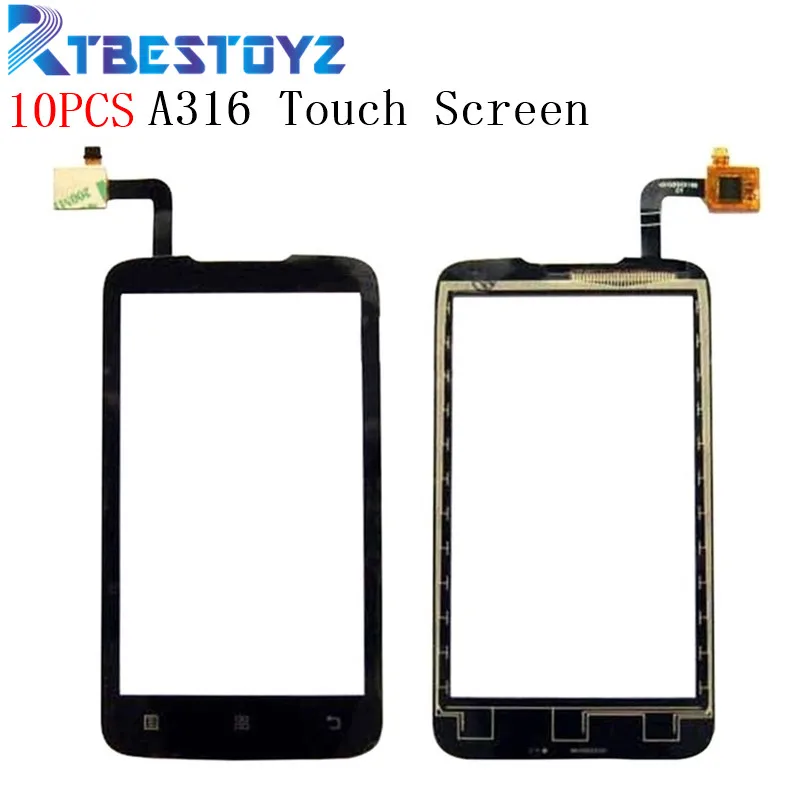 RTBESTOYZ 10 шт. для Lenovo A316 316 новый черный Сенсорный экран дигитайзер панель сенсор