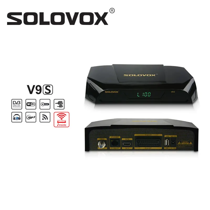 Solovox V9S спутниковый ТВ приемник DVB-S2 цифровой Поддержка HD IPTV m3u CCCAM NewCam через USB WI-FI Мощность VU Xtream Сталкер приемник h96