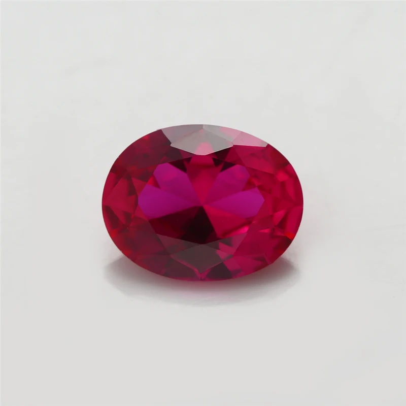 

50PCS 3x5~13x18mm Oval Shape Loose Corundum Red Color AAAAA Synthetic stone For Jewelry DIY Gems Stone 5#