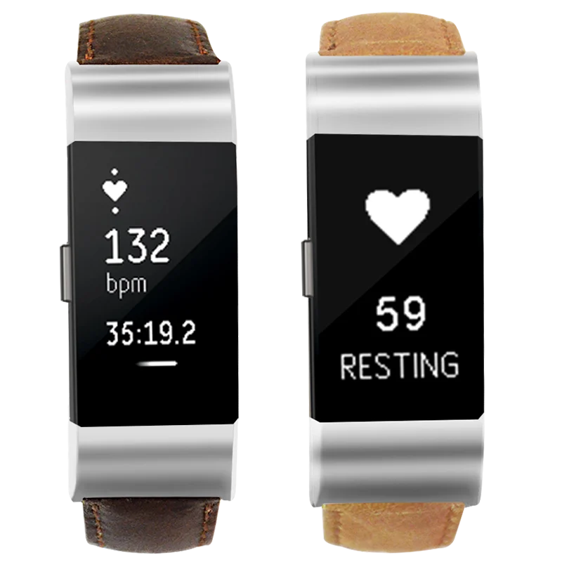 Подходит для фитнес браслета Fitbit Charge 2 с тремя ремешками Новый кожаный ремешок Crazy