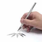 Острый нож для резки из алюминия с 5 сменными лезвиями для резки бумаги, для рисования по телефону, инструмент для ремонта ноутбука