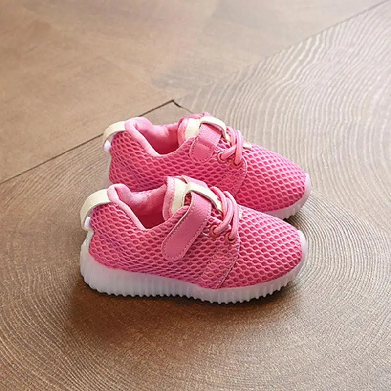 Kids Anti-Slip Luminous Breathable Mesh LED Light Sportswear Leisure Shoes | Детская одежда и обувь