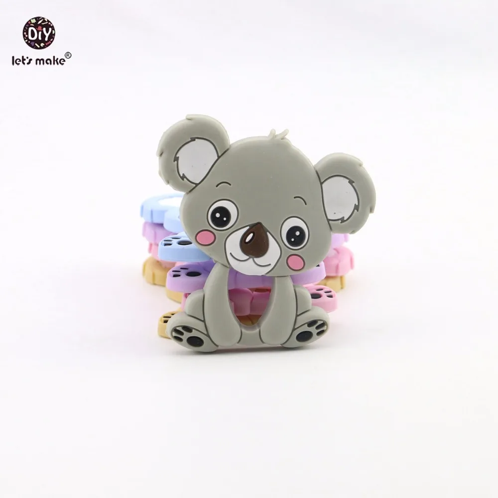 

Let's make Silicone Teething Koala Charms Nursing Accessories Donuts Silicone RaccoonTeether Baby Shower Gift Toys Baby Teether