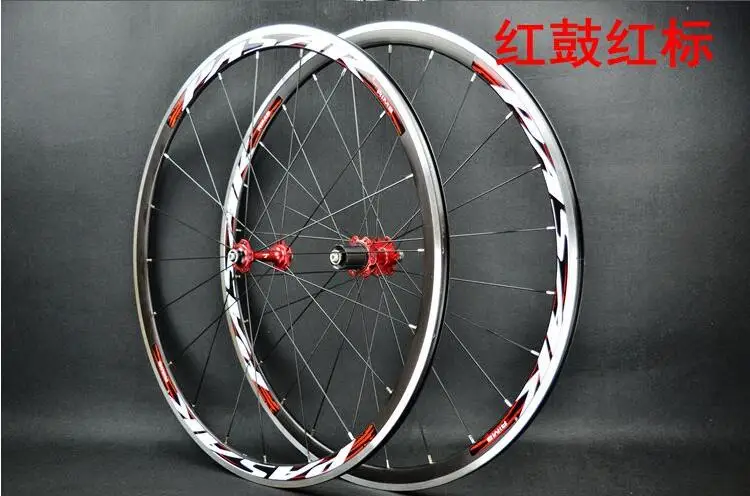red hub red PASAK 700C герметичные подшипники, набор колесных колес для шоссейного велосипеда 11/12 скоростей, колеса для велосипеда с плоским спицом C/V, Сверхлегкий тормоз, 1650 г, 30 мм обод - Цвет: red hub red