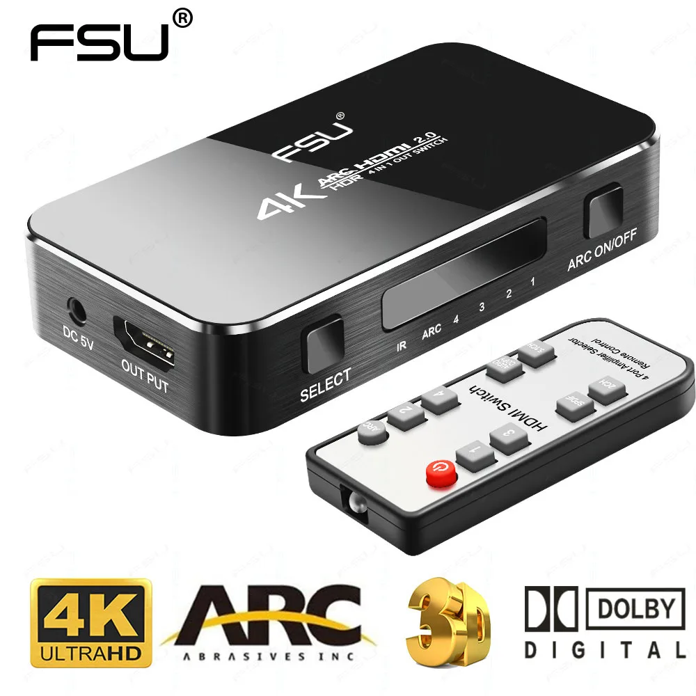 Proster 5x1 Цифровой оптический аудио коммутатор SPDIF/Toslink коммутатор 5x1 с ИК-пультом дистанционного управления оптический TosLink вход для AV усилителя