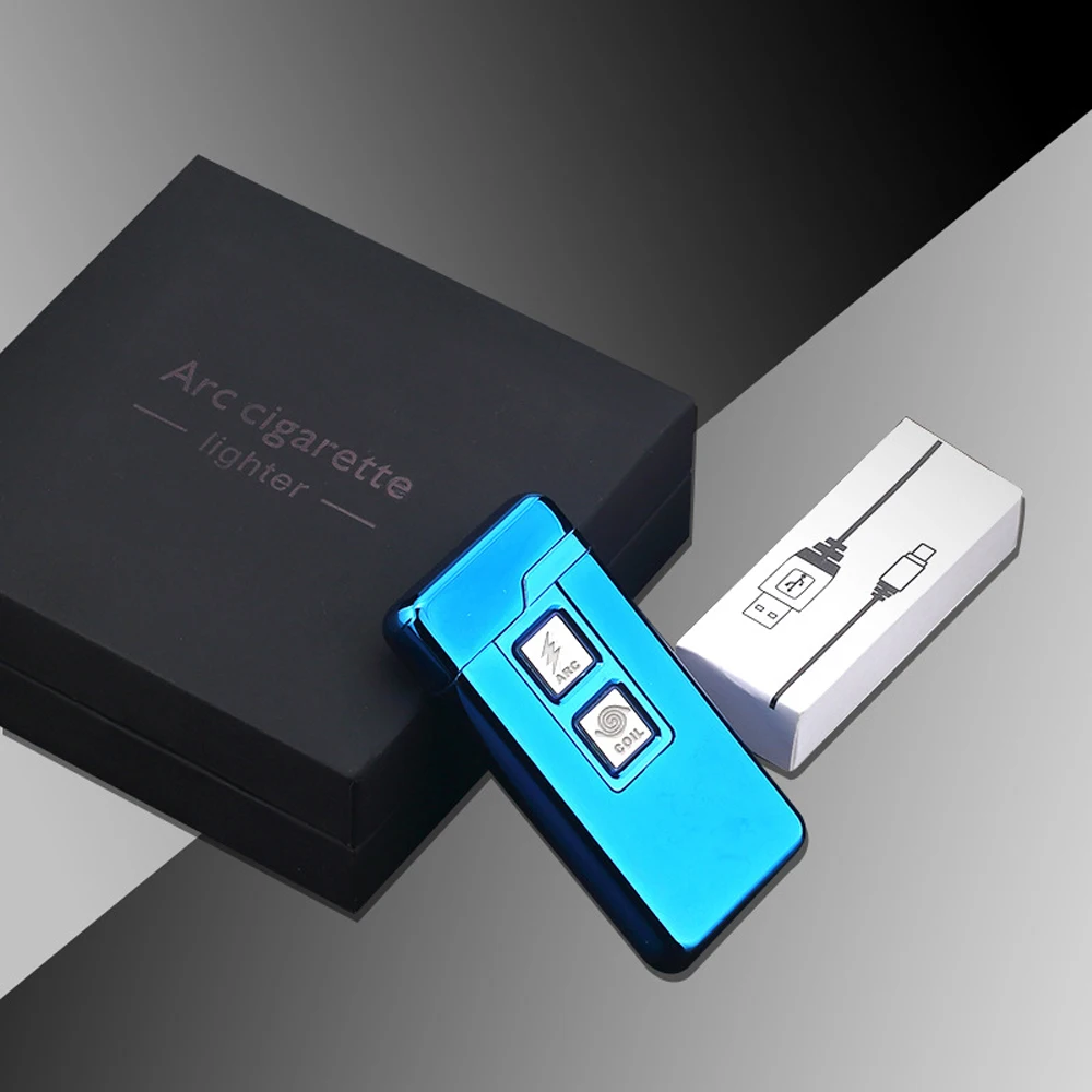Новые 2 в 1 катушки и дуги зажигалки Смарт Электронные USB двойного назначения