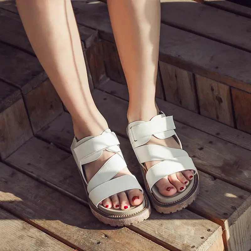 2017 женская Мода Сандалии Мягкие Толстые Платформа Гладиатор Для Женщин Обувь Fameal