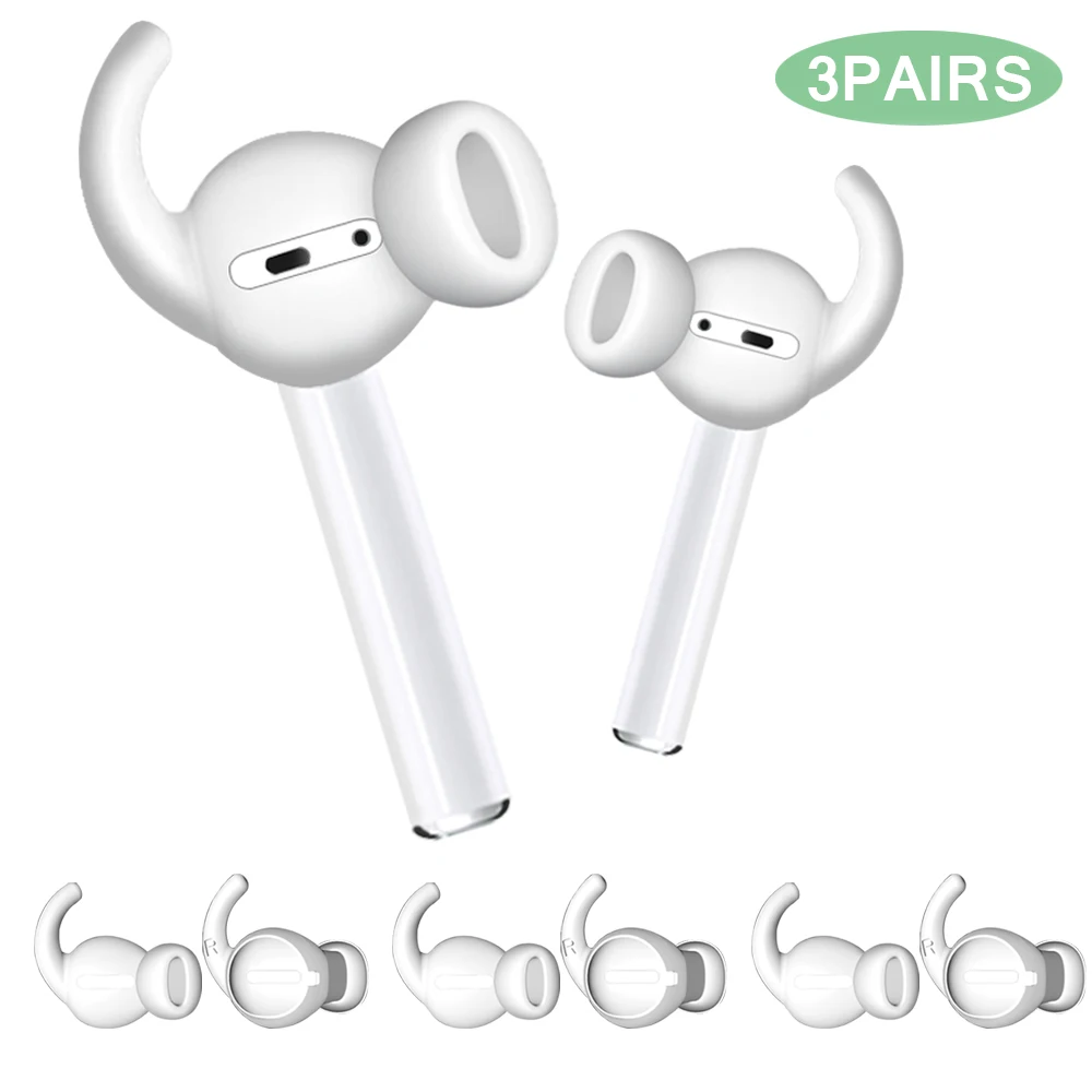 3 пары Лидер продаж силиконовый чехол для наушников S/M/L + крючок Apple Airpods 2