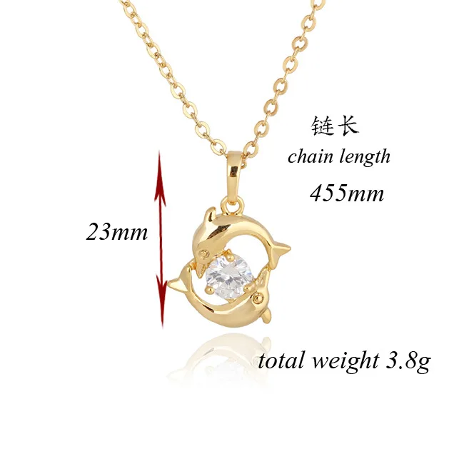 Модные женские прекрасная пара дельфины Цепочки и ожерелья Два Цвета высокое