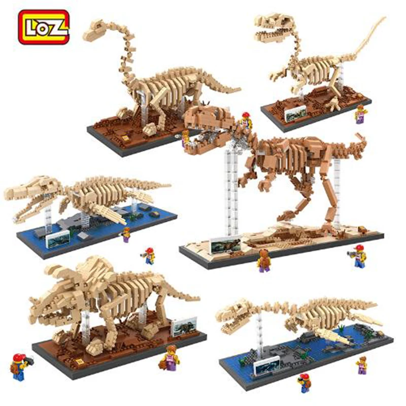 Строительные блоки LoZ Tyrannosaurus Rex Fosiles T череп модель DIY сборка игрушечный