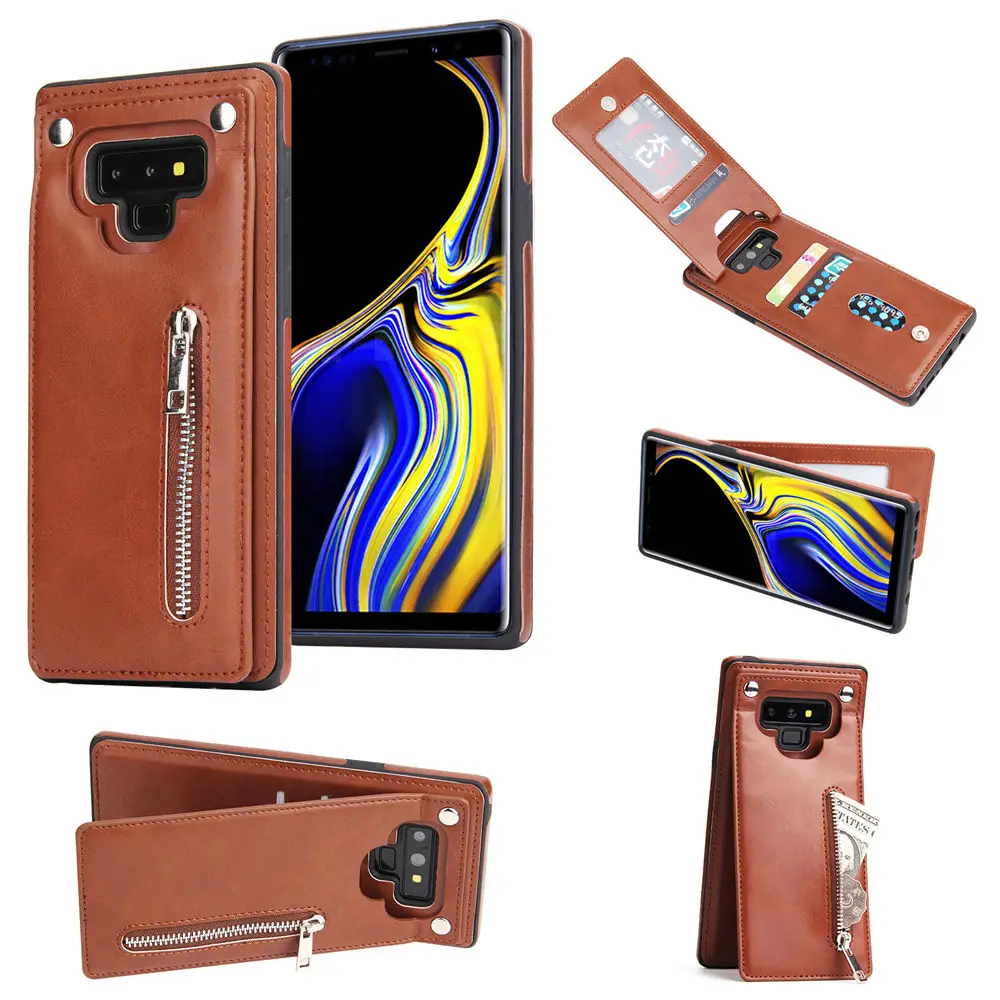 Вертикальный флип-чехол на молнии для samsung Galaxy S10, S9, S8 Plus, S10E, Note 9, 8, чехол, кожаный держатель для карт, Роскошный кошелек, сумка для телефона