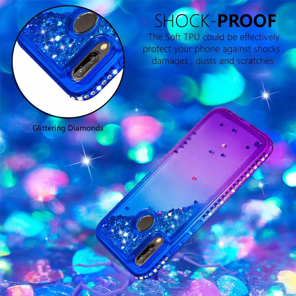 Gradient Glitter Liquid Diamond Bling Soft TPU Case Cover sFor Huawei P20 Lite Floating Shiny Phone Coque sfor Nova 3E | Мобильные
