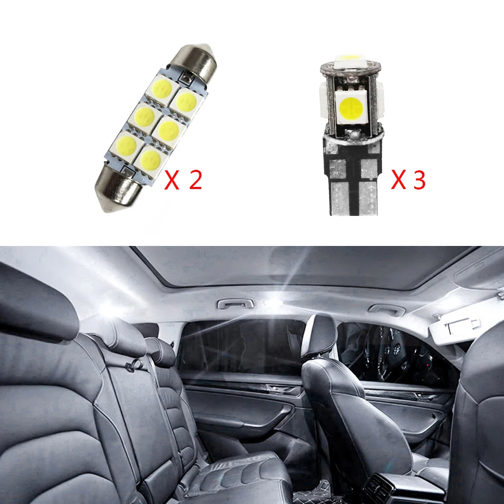 

5pcs Car LED Light for Skoda Yeti,White Canbus Interior Lighting Bulbs for Skoda Yeti Reading Dome Light