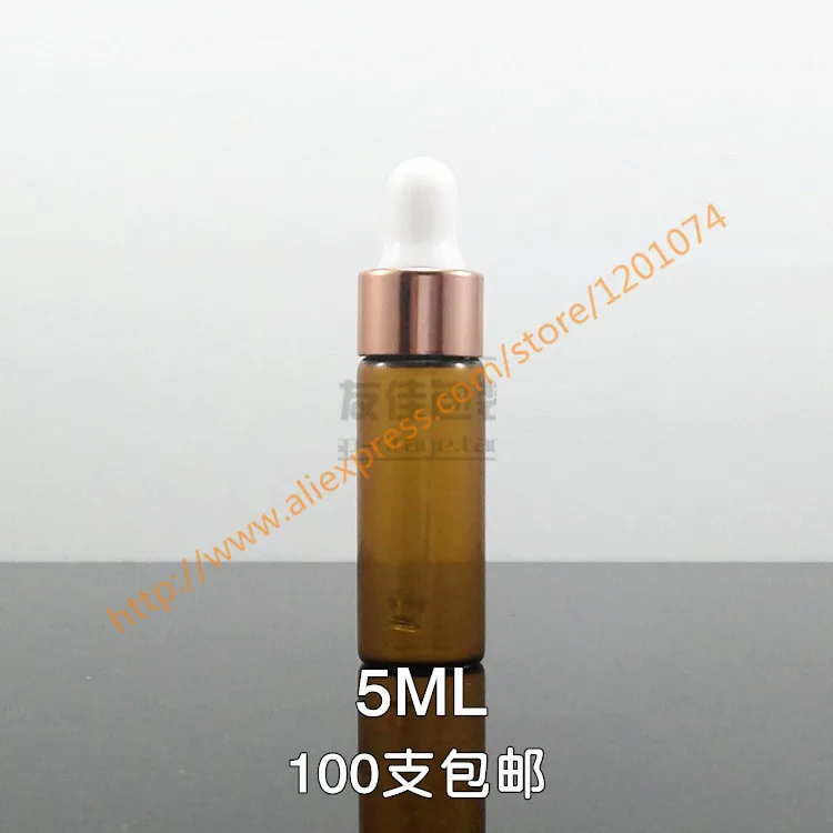 5 мл прозрачная/коричневая стеклянная бутылка для эфирного масла с медным