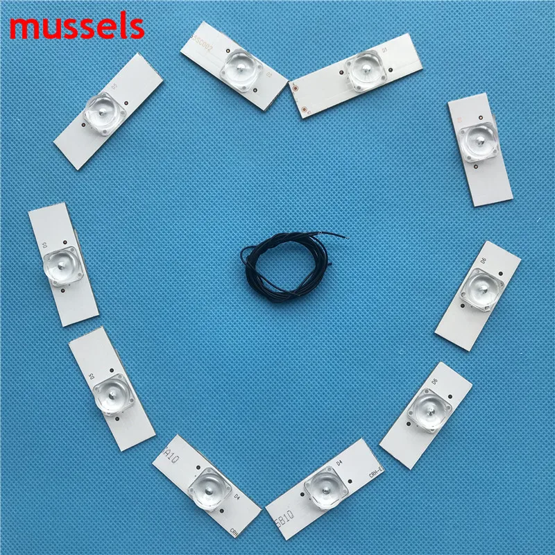 32"-65" inch TV Led Strips 3v Bulbs Diodes Optical Concave Lens Fliter Backlight w/ cable Double-side Tape 10pcs/pack 40bags/lot |