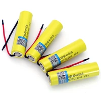 4pcslot varicore original he4 2500mah li lon battery 18650 3 7v rechargeable battery 20a dischargediy silica gel cable