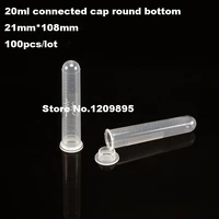 100pcslot 20ml plastic centrifuge tube 21mm108mm test tubing vial clear pp container laboratory sample specimen supplies